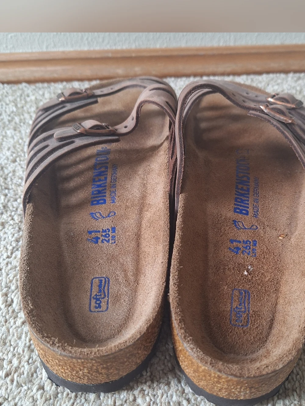 Birkenstock Brown Suede Double Buckle Sandals